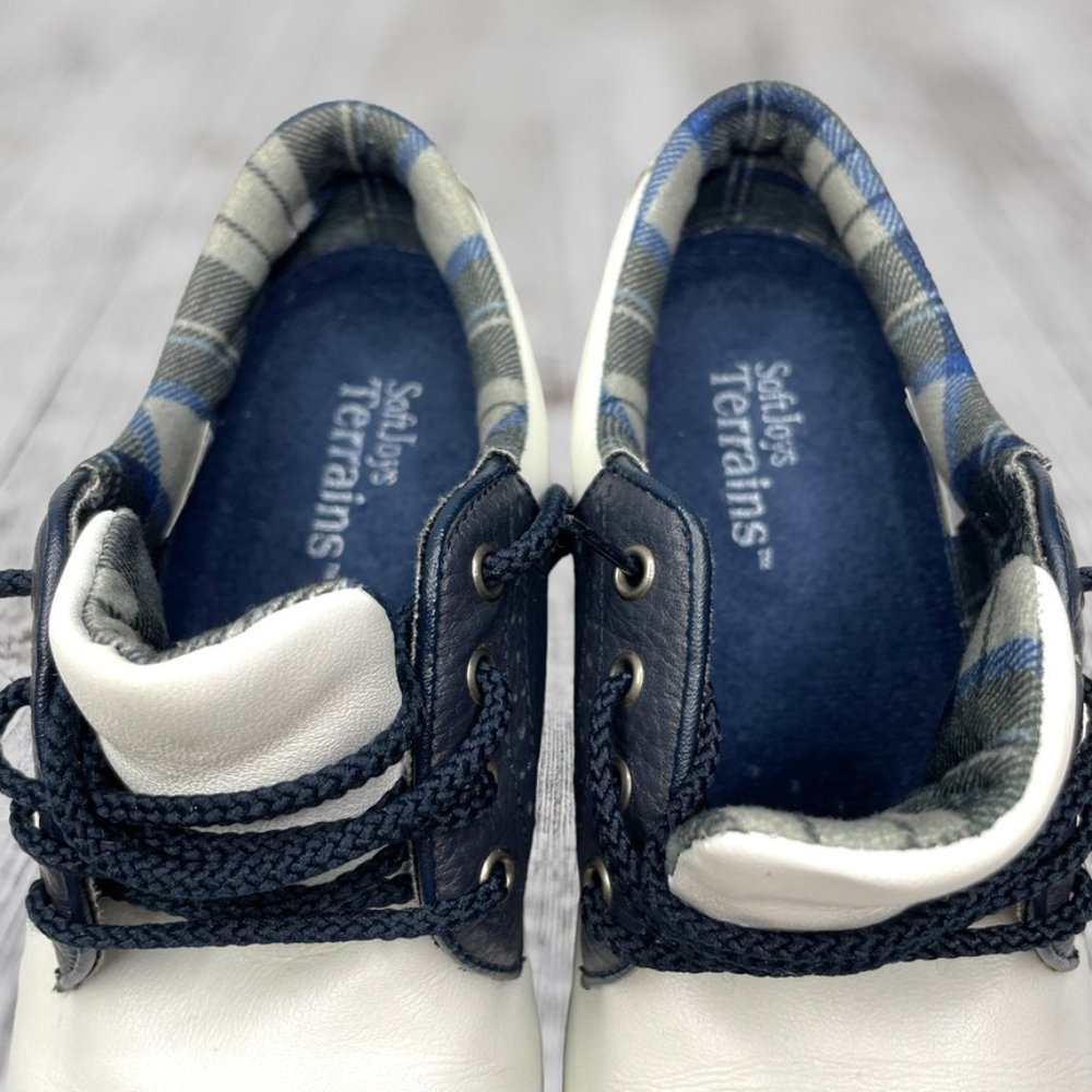 Footjoys Womens Softjoys Terrains White/Navy Leather Saddle Golf Shoe Size 6 M - Picture 6 of 11